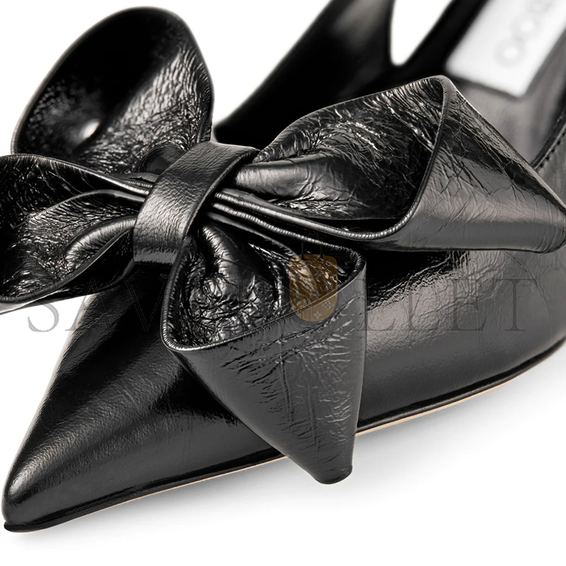Ji*y Ch* staz sling back 70 black vintage metallic leather pumps stazsb70gwg